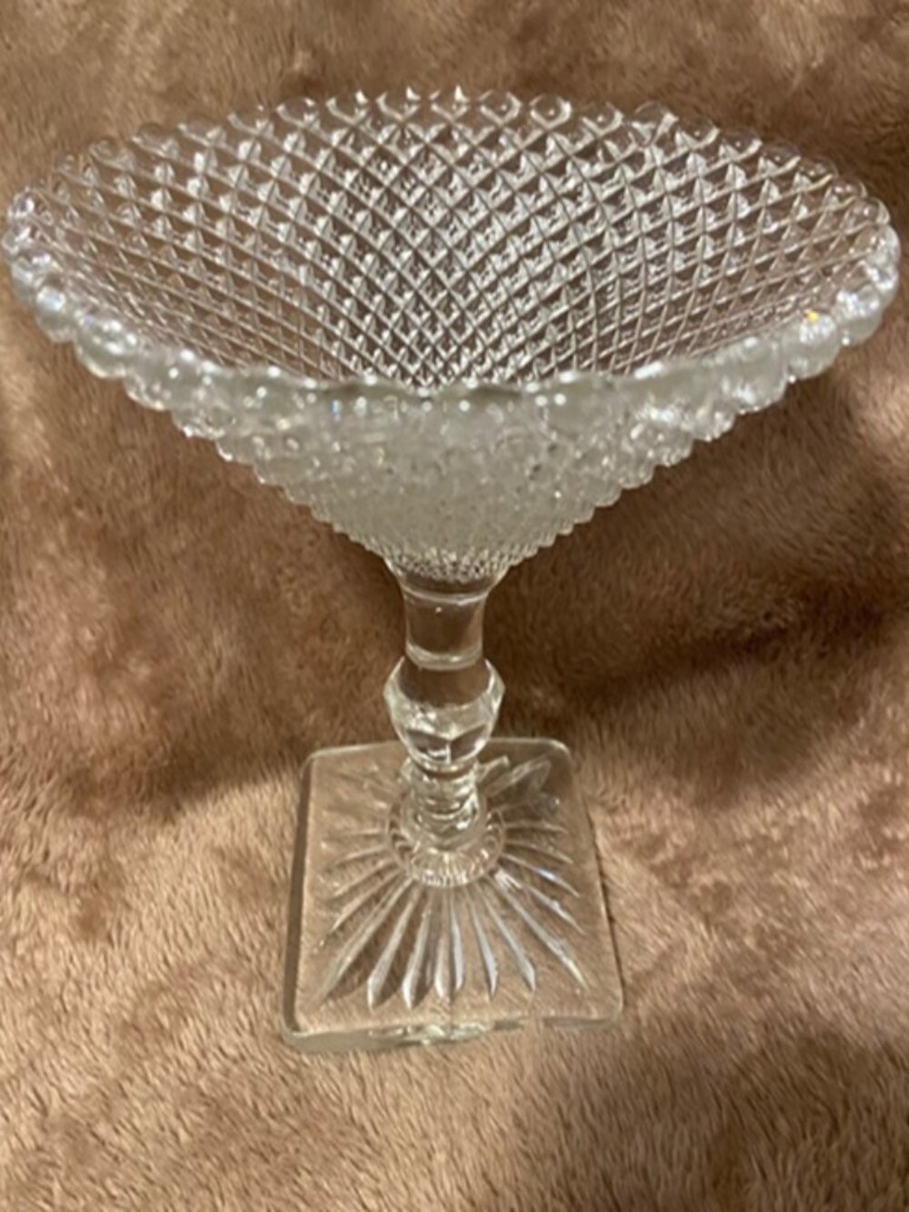 Anchor Hocking ~ Miss America Radiant Diamond Pedestal Candy Compote ~ Vintage